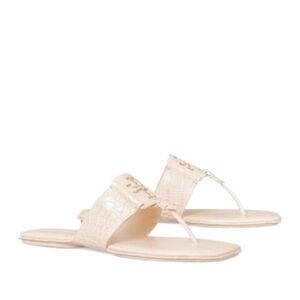 Tory Burch Women’s Georgia embellished alligator thong sandal